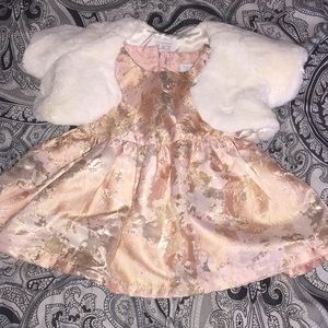 Baby Dress & White Fur Coat